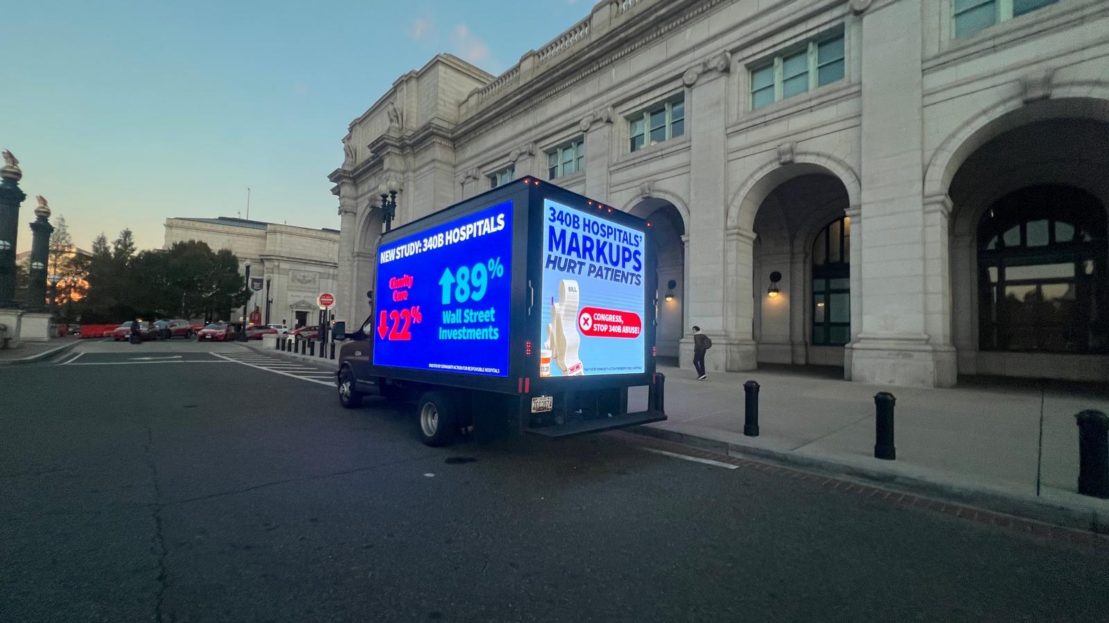 Mobile billboard road campaign photo